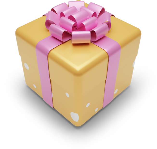 3D Gift Box with Bow Cutout